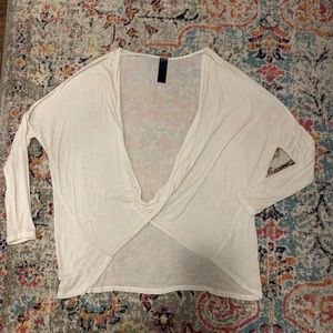 White open front sweater